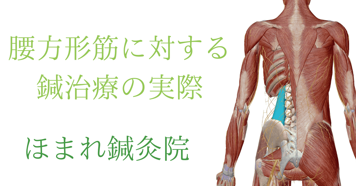 腰方形筋が原因の鍼治療に対する実際の治療